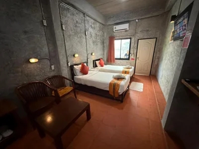 Superior Double Room with Two Double Beds — White Jail at Koh Tao Hostel